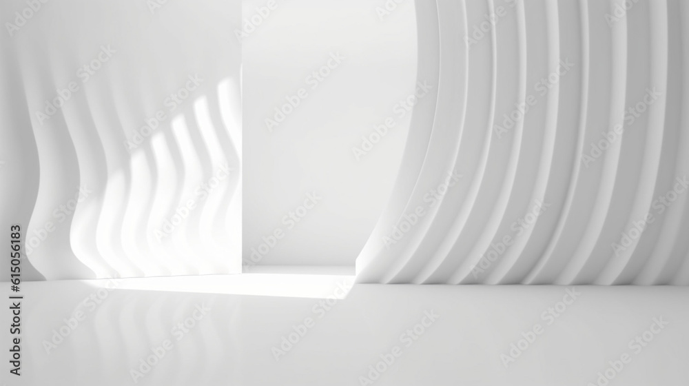 Poster white background with shadow and light. product display podium generative ai.