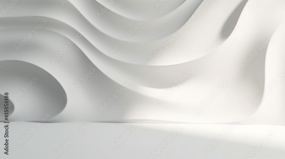 Poster white background abstract with shadow and light. product display podium generative ai.