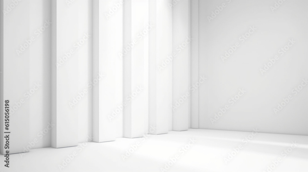 Poster white background with shadow and light. product display podium generative ai.