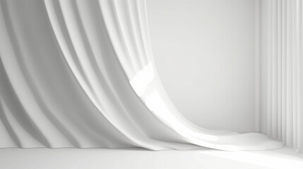 White background abstract with shadow and light. Product display podium Generative Ai.