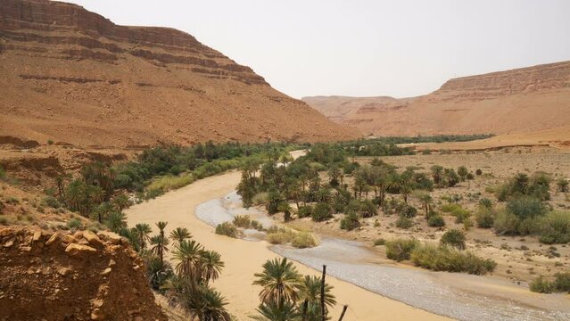 Ziz River and Oasis, Morocco, Time Lapse
