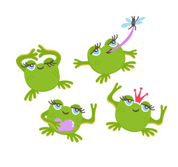 Obraz premium Frogs collection. Cute vector set of frogs.