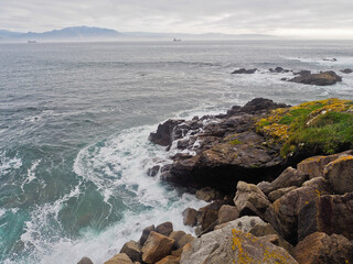 Obraz premium Cabo y pueblo de Finisterre (Galicia, Spain). Visita a un espacio natural 'mágico' y con mucha historia