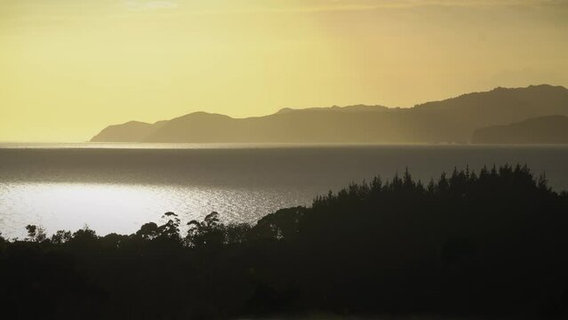 Golden Bay with view to Abel Tasman National Park. South Island, New Zealand