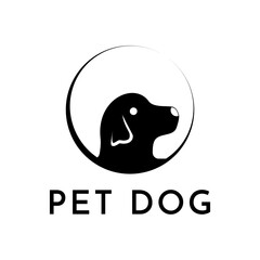 Pet dog circle logo design template