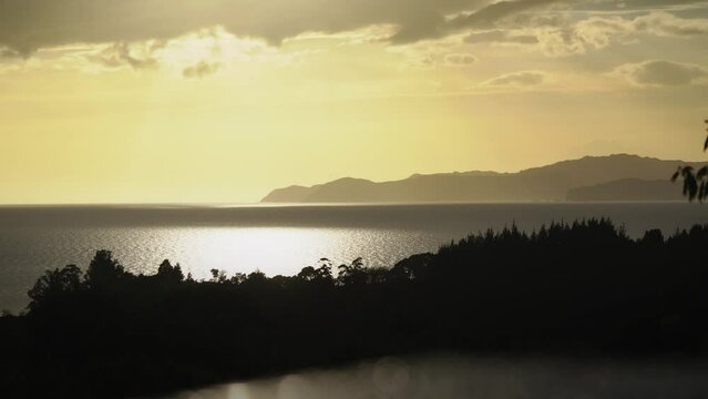 Golden Bay with view to Abel Tasman National Park. South Island, New Zealand