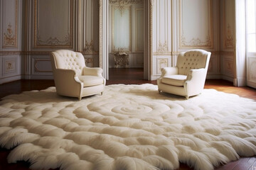 Plush and luxurious carpet floor in a neutral shade Generative AI