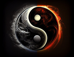 Yin and yang abstract symbol