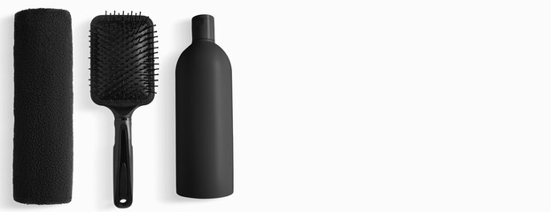 set of cosmetics for hair care. On a white background