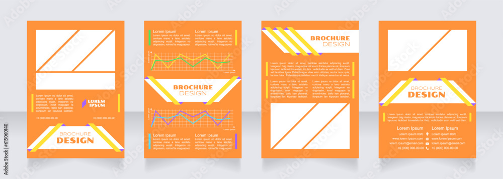 Wall mural Price determination blank brochure design. Template set with copy space for text. Premade corporate reports collection. Editable 4 paper pages. Syncopate, Poller One, Arial Regular fonts used