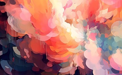 Experimental Palette Background. Dynamic Abstract Pattern. Vibrant Color Splashes. Generative AI.