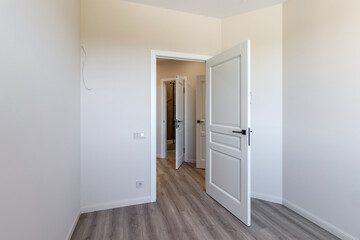Empty apartment with modern renovation, unfurnished. Real photo