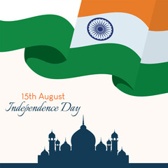 India independence day. 15th august india independence day. Happy independence day india vector illustration - obrazy, fototapety, plakaty