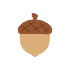 Acorn icon logo, simple flat minimal style vector illustration