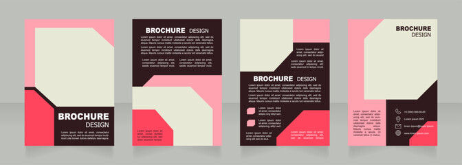 Naklejka premium Decorative cosmetics store opening promotion blank brochure design. Template set with copy space for text. Premade corporate reports collection. Editable 4 paper pages. Arial font used