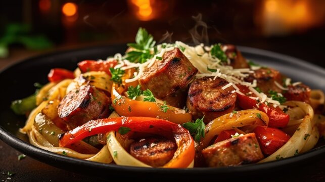 chicken with vegetables HD 8K wallpaper Stock Photographic Image
