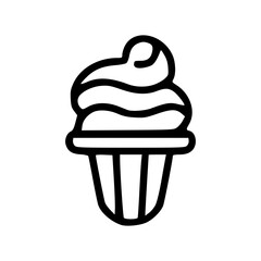 Ice cream cone black outlines vector illustration