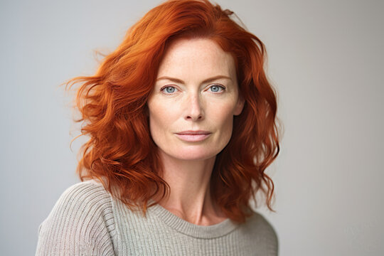 Image of mature woman with redhead hair