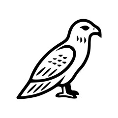 Falcon bird black outlines monochrome vector illustration