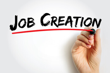 Job Creation text, business concept background