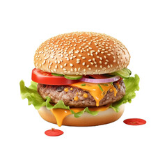 hamburger isolated on Transparent Background