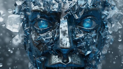 Frozen Future: The Icy Gaze of Artificial Intelligence made with Generative AI