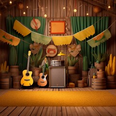 A background to promote farm party celebration. June party. Generative AI