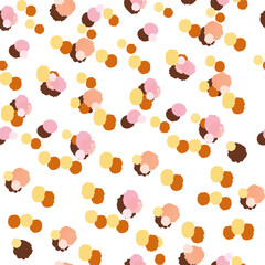 Abstract geometric seamless pattern with circles. Modern abstract design for paper, cover, fabric, interior decor and other users. Ideal for baby girl design.