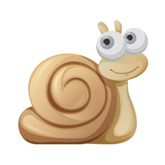 Cute snail, cartoon vector illustration of wildlife character