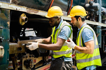 Train inspection team For the safety of the passenger of the user. Railway machinery maintenance