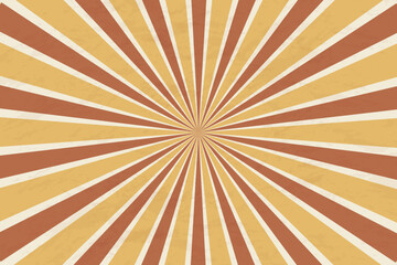 Retro grunge radial star burst or sun beam antique background with old vintage paper texture streaks radiating from the center.