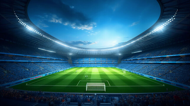 Sports stadium background template - ai generative