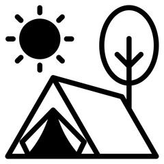 camping, summer camp icon