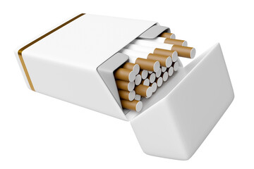3d open cigarette pack isolated. 3d render illustration