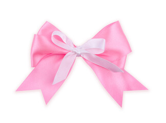 pink bow isolated on white background