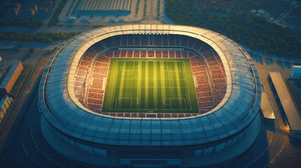 Fototapeta na wymiar Realistic Football stadium background - ai generative