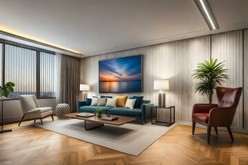 Naklejka na ściany i meble Home and Hotel interior Generated by Ai