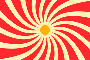 Retro background sun rays or spiral in the center, Candy pattern background, Vector illustration.