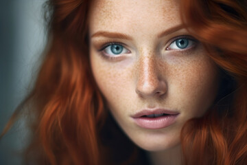 Naklejka premium Image of young attractive woman with redhead