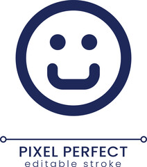 Emoticon pixel perfect linear ui icon. Social media interaction. Visual feedback. GUI, UX design. Outline isolated user interface element for app and web. Editable stroke. Poppins font used