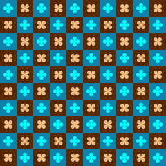Sweet flower pattern with alternating colors on the grid.