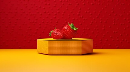 A beautiful background to promote strawberry products. Generative AI.