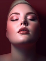 closeup sensual portrait of a beautiful oversize fashion model, body acceptance Concept, body positivity and diversity