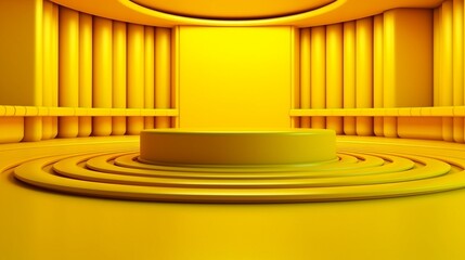 A yellow background with space to promote products and services. Generative AI.