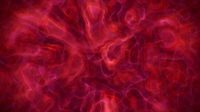 A Red and Orange Close-Up Heat Waves Animation Background. Sun Surface Motion Texture. Seamless Loop.