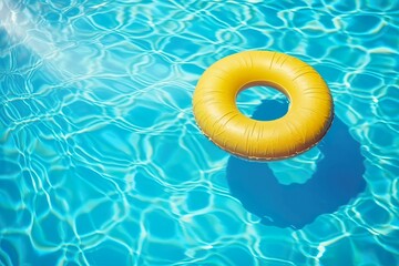 Yellow float in a swimming pool. Holiday and vacation concept