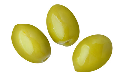 Three delicious olives cut out
