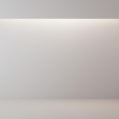Universal minimalistic background for presentation. A light wall in the interior with beautiful built-in lighting and a smooth floor. Generative AI