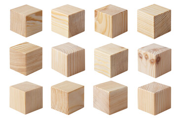 Wooden cubes set cut out