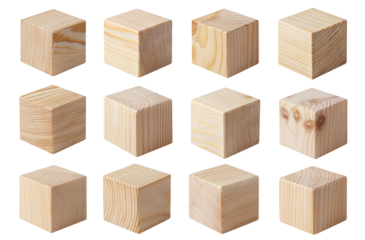 Wooden cubes set cut out